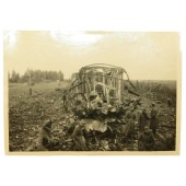 Photo of Soviet supply train destroyed near Sukhinichi, Kaluga region, Russia in October of 1941